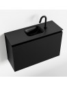 OLAN Komplet badmiljø centreret håndvask B80 cm MDF - Sort/Sort