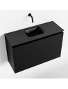 OLAN Komplet badmiljø centreret håndvask B80 cm MDF - Sort/Sort