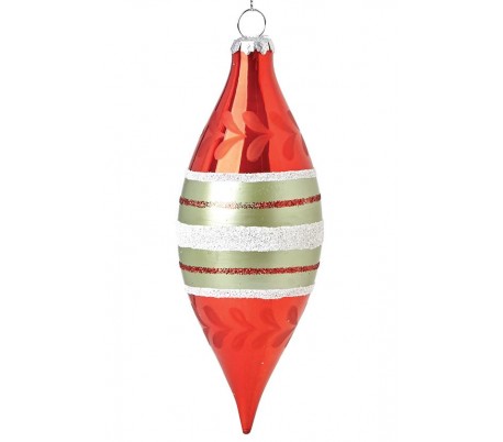 Julekugle Ø8 cm Glas - Retro grøn