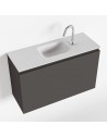 OLAN Komplet badmiljø centreret håndvask B80 cm MDF - Mørkegrå/Talkum