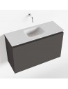 OLAN Komplet badmiljø centreret håndvask B80 cm MDF - Mørkegrå/Talkum