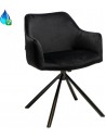 Furtado rotérbar spisebordsstol i velour H80 cm - Sort/Sort