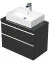 BRAVE Komplet badmiljø med håndvask B80 cm Keramik og MDF - Antracit højglans