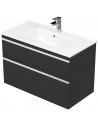 BRAVE Komplet badmiljø med håndvask B91 cm Keramik og MDF - Antracit højglans