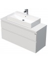 LETTY Komplet badmiljø med håndvask B120 cm Keramik og MDF - Mat hvid