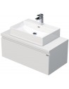 LETTY Komplet badmiljø med håndvask B90 cm Keramik og MDF - Mat hvid