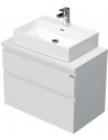LETTY Komplet badmiljø med håndvask B80 cm Keramik og MDF - Mat hvid