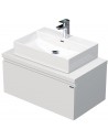LETTY Komplet badmiljø med håndvask B80 cm Keramik og MDF - Mat hvid
