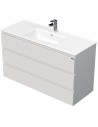 LETTY Komplet badmiljø med håndvask B121 cm Keramik og MDF - Mat hvid