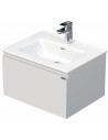 LETTY Komplet badmiljø med håndvask B61 cm Keramik og MDF - Mat hvid