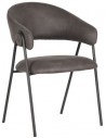 Lowen spisebordsstol i microfiber og metal H84 cm - Antracit