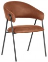 Lowen spisebordsstol i microfiber og metal H84 cm - Cognac