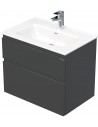 LETTY Komplet badmiljø med håndvask B71 cm Keramik og MDF - Antracit højglans