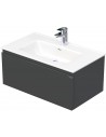 LETTY Komplet badmiljø med håndvask B81 cm Keramik og MDF - Antracit højglans