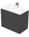 LETTY Komplet badmiljø med håndvask B81 cm Keramik og MDF - Antracit højglans