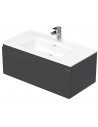 LETTY Komplet badmiljø med håndvask B91 cm Keramik og MDF - Antracit højglans