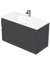 LETTY Komplet badmiljø med håndvask B101 cm Keramik og MDF - Antracit højglans