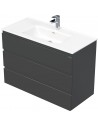 LETTY Komplet badmiljø med håndvask B101 cm Keramik og MDF - Antracit højglans