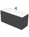 LETTY Komplet badmiljø med håndvask B121 cm Keramik og MDF - Antracit højglans