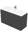LETTY Komplet badmiljø med håndvask B121 cm Keramik og MDF - Antracit højglans