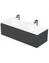 LETTY Komplet badmiljø med dobbelt håndvask B121 cm Keramik og MDF - Antracit højglans