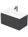 LETTY Mini Komplet badmiljø med håndvask B71 cm Keramik og MDF - Antracit højglans