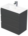 LETTY Mini Komplet badmiljø med håndvask B71 cm Keramik og MDF - Antracit højglans