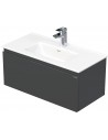 LETTY Mini Komplet badmiljø med håndvask B81 cm Keramik og MDF - Antracit højglans