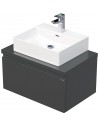 LETTY Komplet badmiljø med håndvask B70 cm Keramik og MDF - Antracit højglans