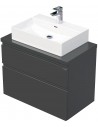 LETTY Komplet badmiljø med håndvask B80 cm Keramik og MDF - Antracit højglans