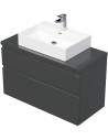 LETTY Komplet badmiljø med håndvask B100 cm Keramik og MDF - Antracit højglans