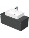 LETTY Komplet badmiljø med håndvask B100 cm Keramik og MDF - Mat antracit