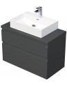 LETTY Komplet badmiljø med håndvask B90 cm Keramik og MDF - Mat antracit
