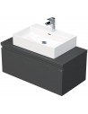 LETTY Komplet badmiljø med håndvask B90 cm Keramik og MDF - Mat antracit