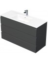LETTY Komplet badmiljø med håndvask B121 cm Keramik og MDF - Mat antracit