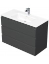 LETTY Komplet badmiljø med håndvask B101 cm Keramik og MDF - Mat antracit