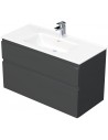 LETTY Komplet badmiljø med håndvask B101 cm Keramik og MDF - Mat antracit
