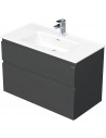 LETTY Komplet badmiljø med håndvask B91 cm Keramik og MDF - Mat antracit