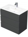 LETTY Komplet badmiljø med håndvask B81 cm Keramik og MDF - Mat antracit