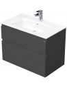 LETTY Komplet badmiljø med håndvask B81 cm Keramik og MDF - Mat antracit