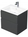 LETTY Komplet badmiljø med håndvask B61 cm Keramik og MDF - Mat antracit