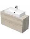 LETTY Komplet badmiljø med håndvask B120 cm Keramik og MDF - Lys eg