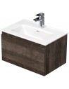 LETTY Mini Komplet badmiljø med håndvask B61 cm Keramik og MDF - Mørk eg