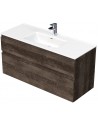 LETTY Komplet badmiljø med håndvask B121 cm Keramik og MDF - Mørk eg