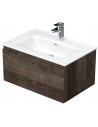 LETTY Komplet badmiljø med håndvask B71 cm Keramik og MDF - Mørk eg