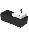TARA Komplet badmiljø med 1 håndvask B128 cm Keramik, HPL og MDF - Sort/Antracit højglans