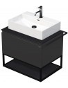 TARA Komplet badmiljø med 1 håndvask B78 cm Keramik, HPL og MDF - Sort/Antracit højglans