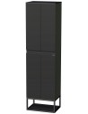 TARA Højskab til badeværelse H183 cm MDF - Sort/Antracit højglans