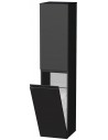 TARA Højrevendt skab med tøjkurv til badeværelse H161 cm MDF - Sort/Mat antracit