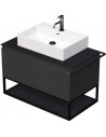 TARA Komplet badmiljø med 1 håndvask B98 cm Keramik, HPL og MDF - Sort/Mat antracit